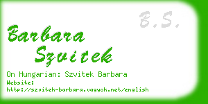 barbara szvitek business card